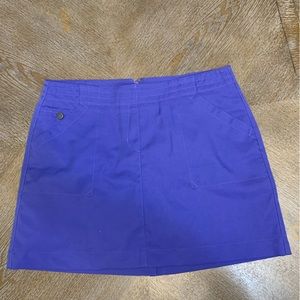 PGA Tour Blue Skort Back Zip Pockets Sz 10 Waist 34” Length 15”